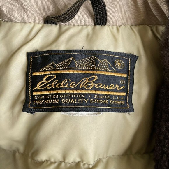 Vintage Eddie Bauer L/XL Goose Down Sherpa Coat - Picture 5 of 8